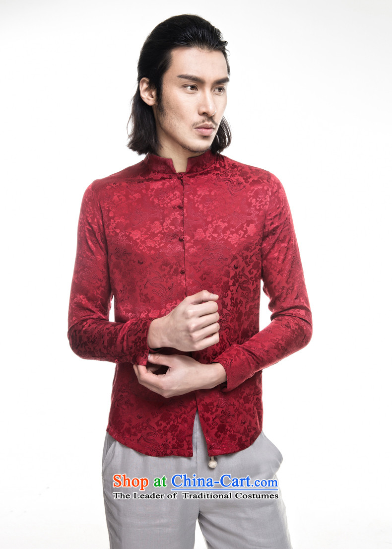 Phaedo of FZOG/ national costumes stamp animal tattoo Men's Mock-Neck tray snap satin long-sleeved blouses Tang Red XL Photo, prices, brand platters! The elections are supplied in the national character of distribution, so action, buy now enjoy more preferential! As soon as possible.