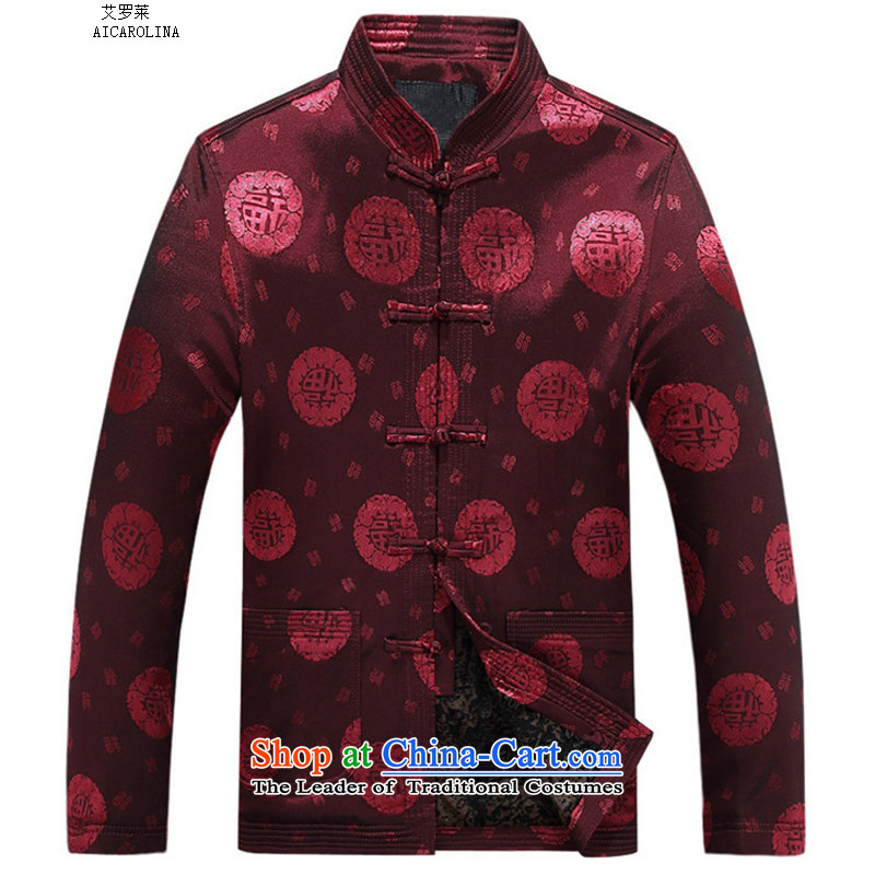 Hiv Rollet Fall_Winter Collections father add warm lint-free single row manually detained collar Tang Red?XXL