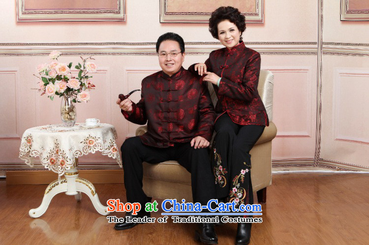 Jie in the autumn and winter, older men Tang dynasty female couple loaded so life wedding long-sleeved sweater cotton coat 2383-5 men