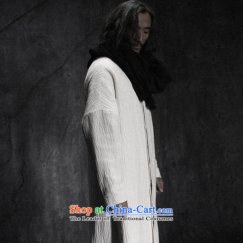 Custom (Sui Tang as water tap beast/China wind minimalist long linen Tang jackets men fall new white pre-sale , M, veterinary Church , , , shopping on the Internet