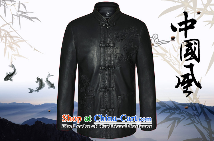 In 2015, Mr autumn and winter New Men Chinese tunic Leather clothes for men Tang dynasty Classic leather jacket smart casual leather jacket black 190 pictures, prices, brand platters! The elections are supplied in the national character of distribution, so action, buy now enjoy more preferential! As soon as possible.