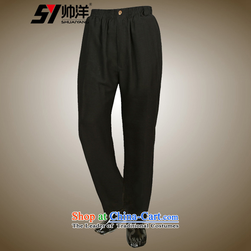 The Ocean 215 autumn load Shuai New Men Tang pants a very casual pants Chinese China wind national costumes Black 180