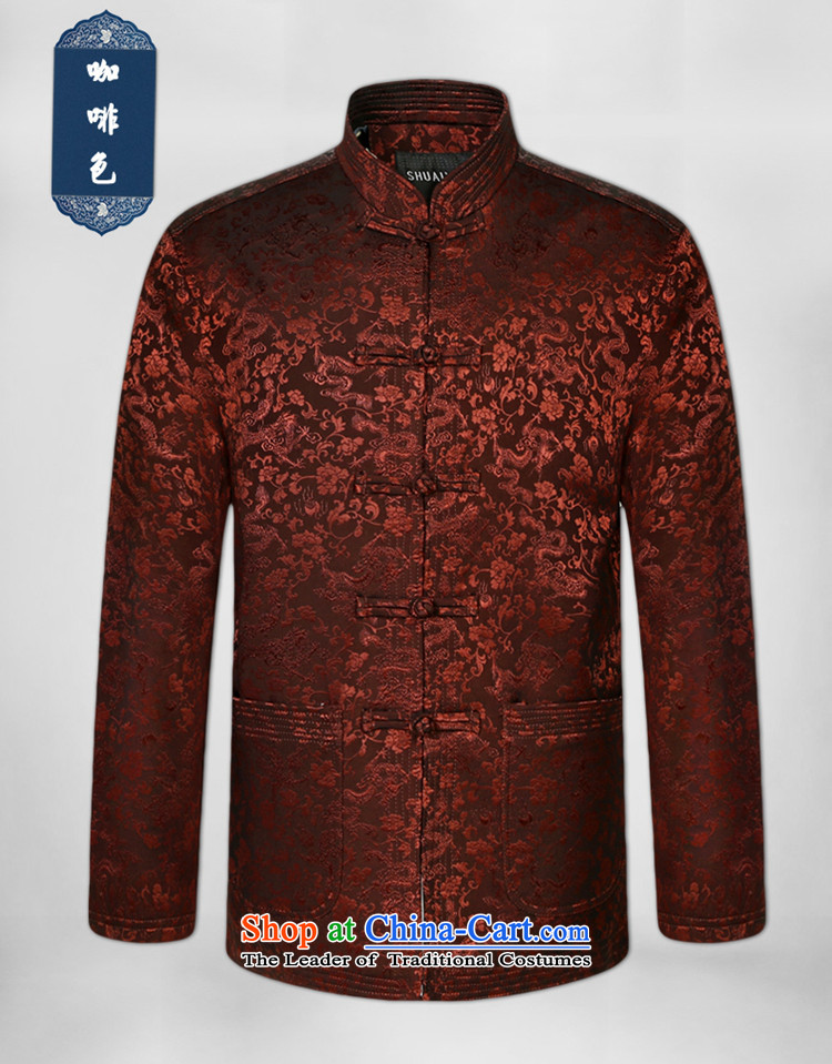 The new 2015 Yang Shuai elderly men jacquard Tang jackets Chinese long-sleeved jacket China wind load spring and autumn wine red S picture, prices, brand platters! The elections are supplied in the national character of distribution, so action, buy now enjoy more preferential! As soon as possible.
