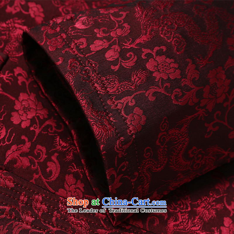 The new 2015 Yang Shuai elderly men jacquard Tang jackets Chinese long-sleeved jacket China wind load spring and autumn wine red S Yang (Shuai SHUAIYANG) , , , shopping on the Internet