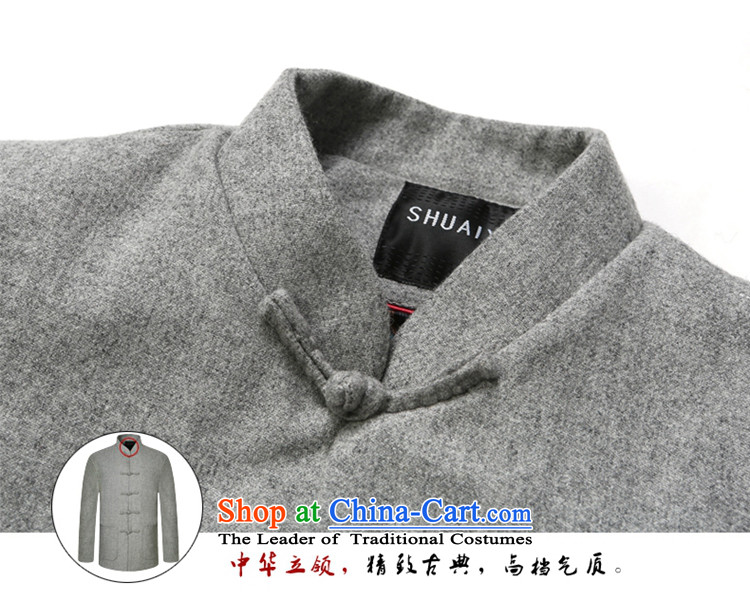 Shuai 2015 men Tang Yang woolen coats a middle-aged China wind collar Chinese long-sleeved jacket gray XXL picture, prices, brand platters! The elections are supplied in the national character of distribution, so action, buy now enjoy more preferential! As soon as possible.