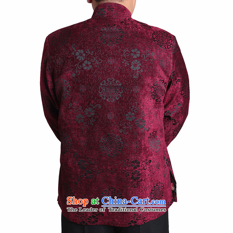 The Cave of the elderly in the autumn and winter 15 elderly male and Tang jackets jacquard hi field upscale Chinese clothing T9823 T9823 folder, mauve 180 yards cotton, the Cave of the elderly has been pressed shopping on the Internet