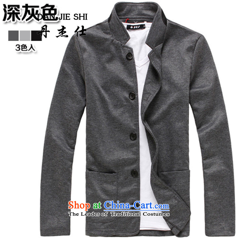 Dan Jie shi qiu replacing Men's Mock-Neck knitting solid color cotton suit Korean small short trend in a small Sau San suits black 170/(M), Dan Jie Shi (DAN JIE SHI) , , , shopping on the Internet