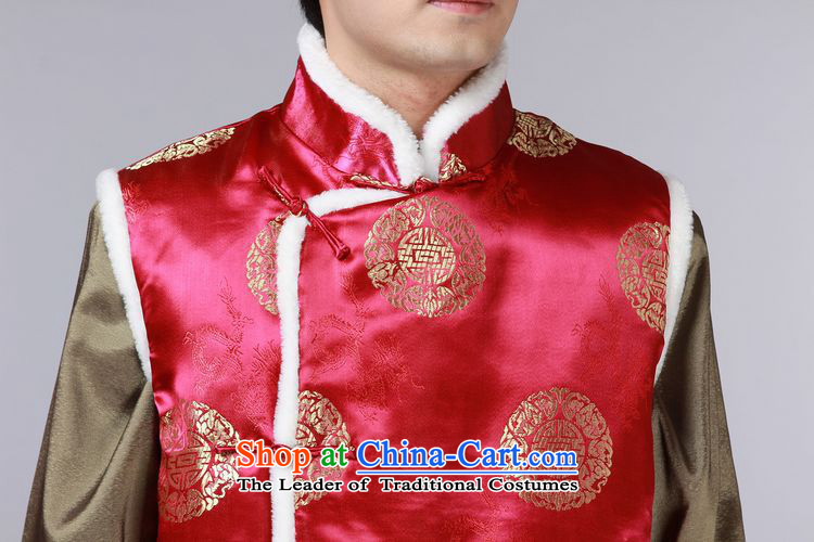 The autumn and winter new national costumes men Tang Dynasty Chinese tunic characteristics for winter clothing Chinese vest JSL015YZ wine red L picture, prices, brand platters! The elections are supplied in the national character of distribution, so action, buy now enjoy more preferential! As soon as possible.