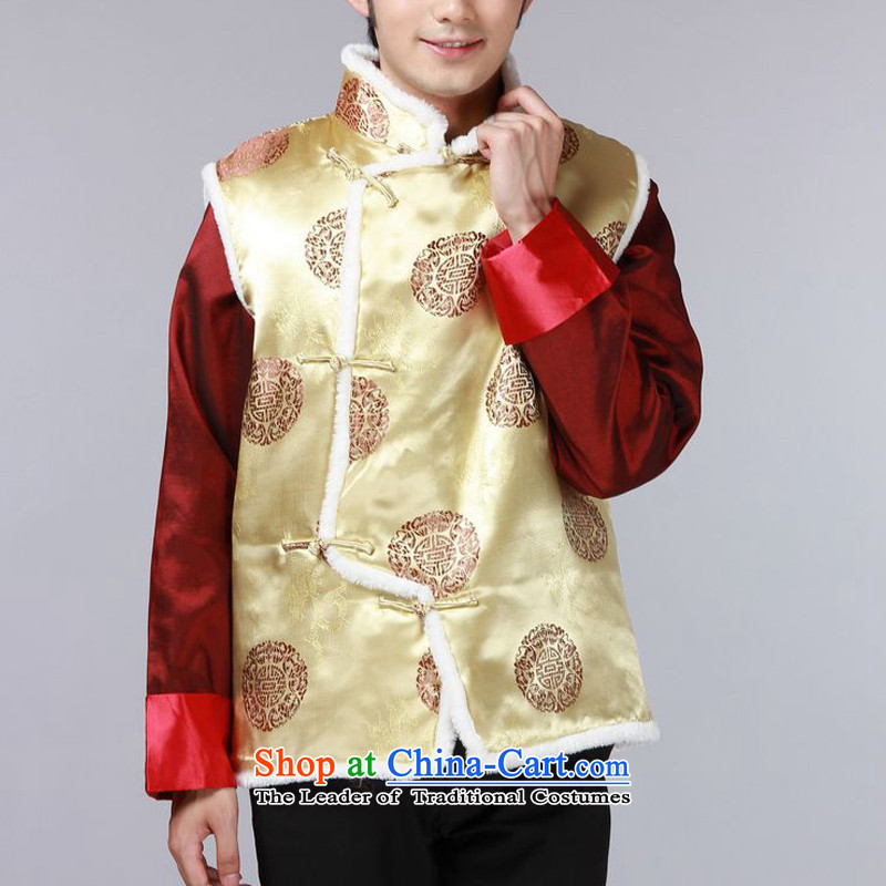 The autumn and winter new national costumes men Tang Dynasty Chinese tunic characteristics for winter clothing Chinese vest JSL015YZ wine red , L, Spring Latitude , , , shopping on the Internet