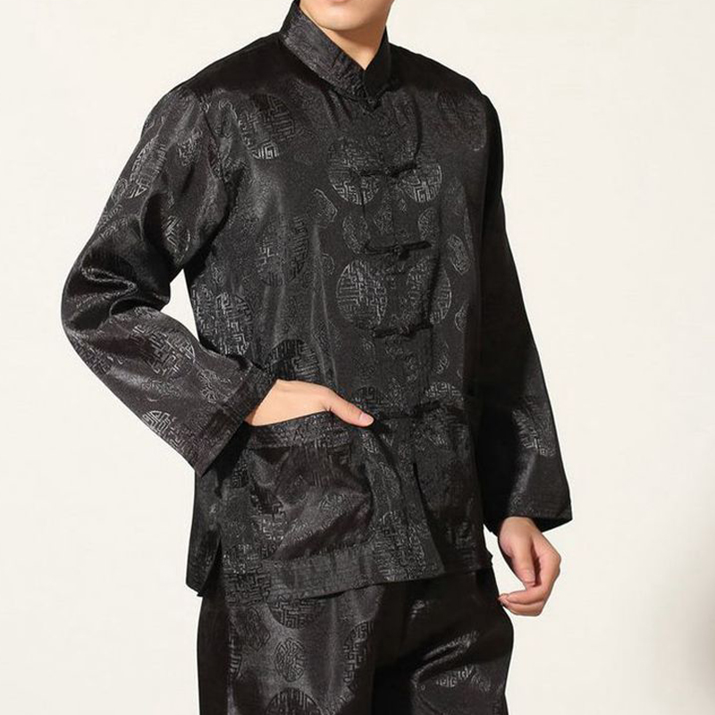 The autumn and winter new national costumes men Tang Dynasty Chinese tunic characteristics of Tang Dynasty outfits clothing kit JSL016YZ navy , L, Spring Latitude , , , shopping on the Internet