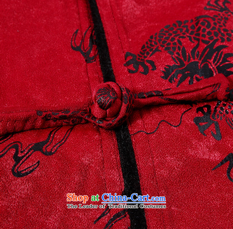 Where the Tang dynasty and the men in the winter loose father of older men and lint-free warm thick older persons jacket male fukki red 190/XXXL, where rabbit (One-t) , , , shopping on the Internet