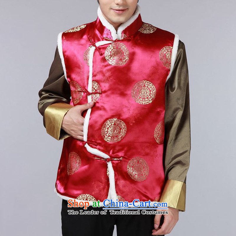 The autumn and winter new national costumes men Tang Dynasty Chinese tunic characteristics for winter clothing Chinese vest JSL015YZ YELLOW , L, and beginning of fall of latitude , , , shopping on the Internet