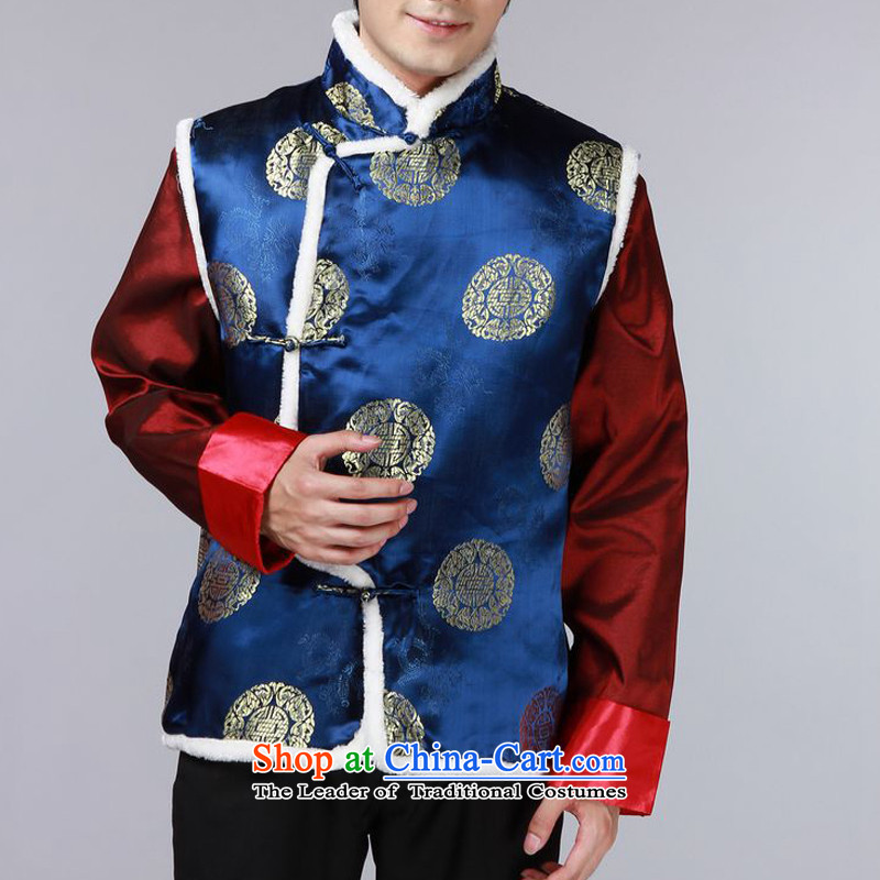 The autumn and winter new national costumes men Tang Dynasty Chinese tunic characteristics for winter clothing Chinese vest JSL015YZ YELLOW , L, and beginning of fall of latitude , , , shopping on the Internet