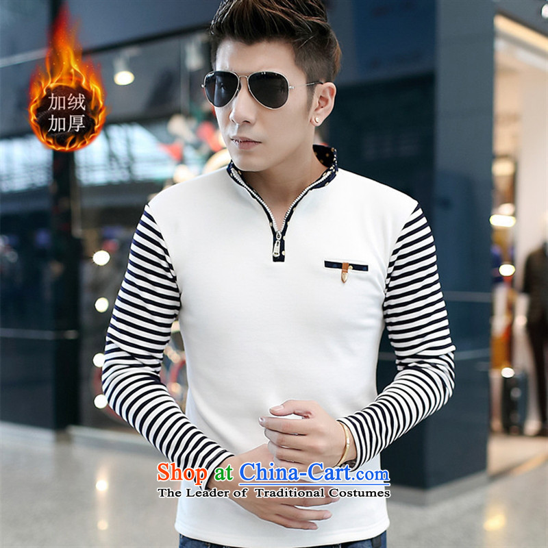 The Black Butterfly 2015 autumn and winter men the lint-free long-sleeved T-shirt youth zip leisure shirt men black 3XL,A.J.BB,,, shopping on the Internet