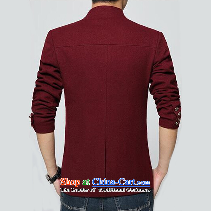 Dan Jie Shi Tang Dynasty Chinese tunic 2015 Summer thick). Long stand collar single row detained men?? coats jacket wine red 3XL, Dan Jie Shi (DANJIESHI) , , , shopping on the Internet