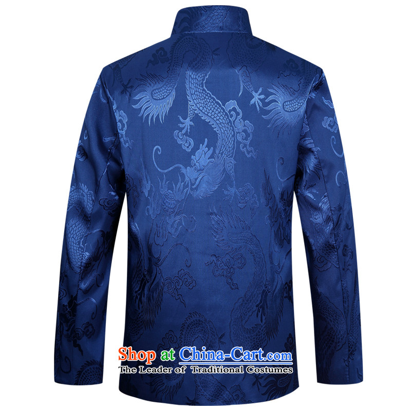 Replace the long-sleeved jacket Tang thick cotton in the Tang elderly men loaded with 2015 Winter Father New fu shou blue cotton 190,jackevis,,, shopping on the Internet