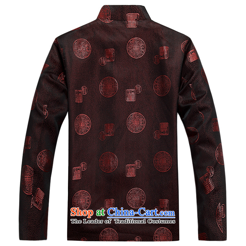 The Mai-Mai multi-China wind autumn and winter and Tang dynasty Chinese father jackets in older men wearing life too birthday Han-loose version is detained Men's Mock-Neck Shirt red cotton coat 185, Mai-Mai multiple cells (YIRENDUOGE) , , , shopping on th