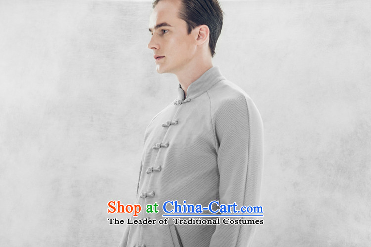 Seventy-tang China wind men Tang long-sleeved jacket retro men 2015 autumn and winter clothes Chinese Disc deduction of the trendy national costumes gray XL Photo, prices, brand platters! The elections are supplied in the national character of distribution, so action, buy now enjoy more preferential! As soon as possible.