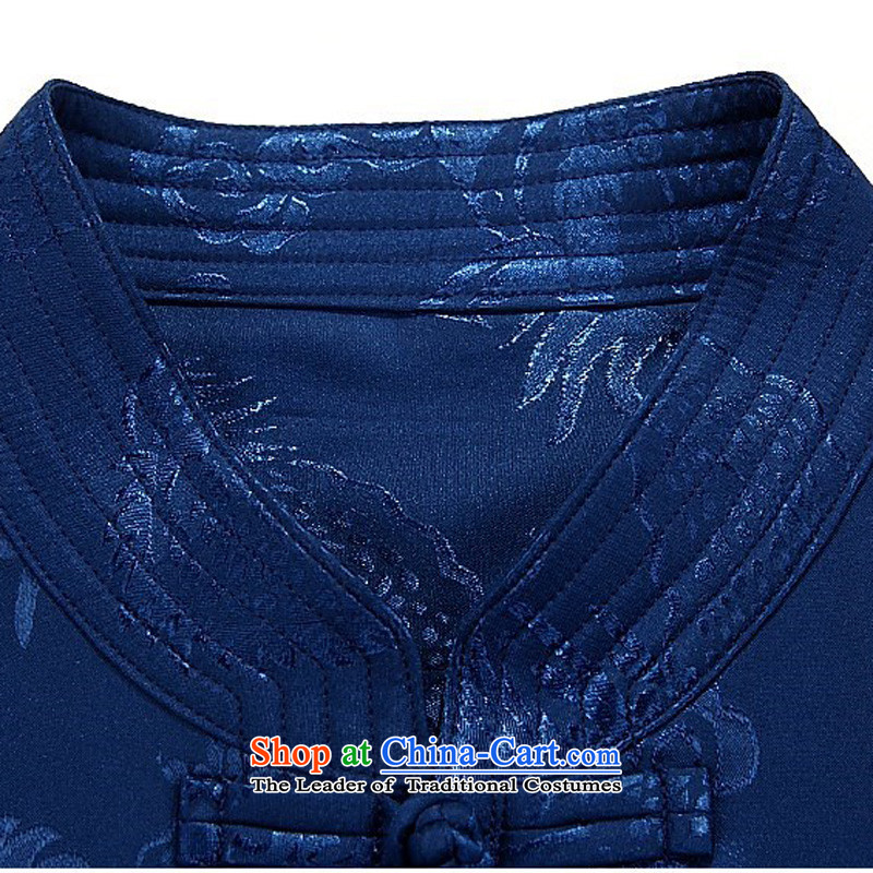 Hiv Rollet new long-sleeved blouses from older Tang Man Leisure Autumn Chinese clothing blue T-shirt , L, HIV (AICAROLINA ROLLET) , , , shopping on the Internet