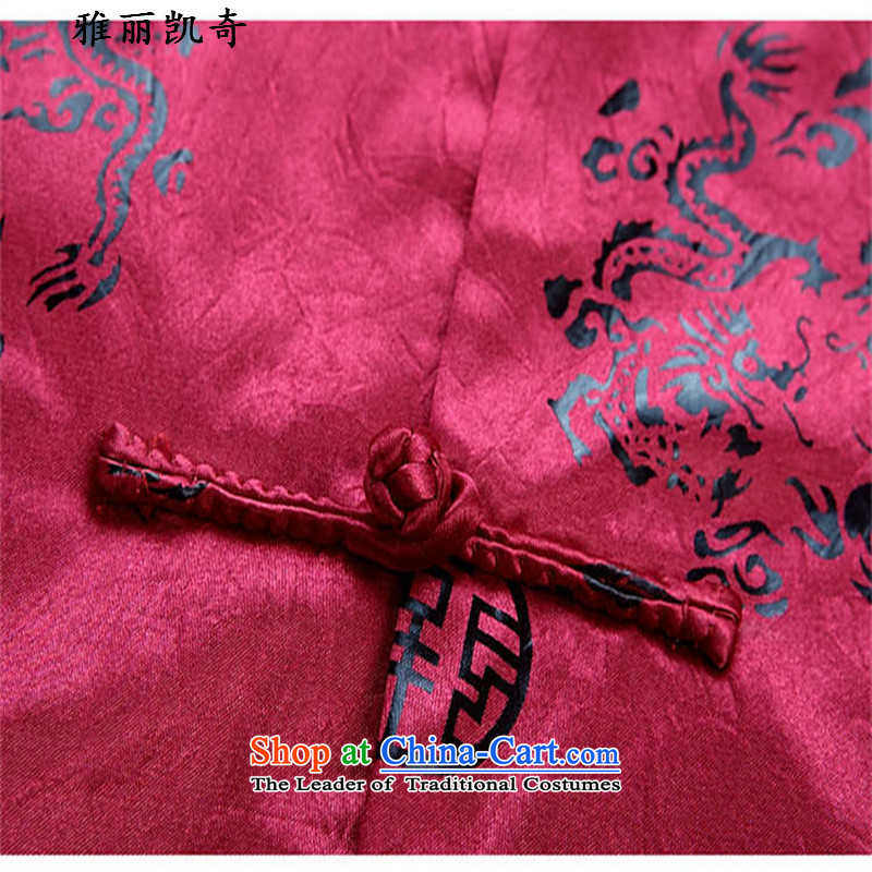 Alice Keci older Tang jacket with cotton coat grandfather autumn replacing men's national costumes of older persons birthday dress Tang dynasty red red cotton coat Long-sleeve 175 Alice keci shopping on the Internet has been pressed.