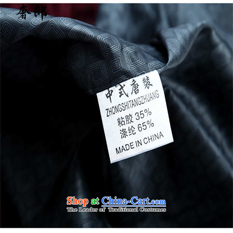 The luxury Health 2015 autumn and winter in the new elderly Chinese men's jackets men Tang dynasty long-sleeved manually disc detained national costumes men Tang Dynasty English words of black T-shirt , at 185, luxury health , , , shopping on the Internet