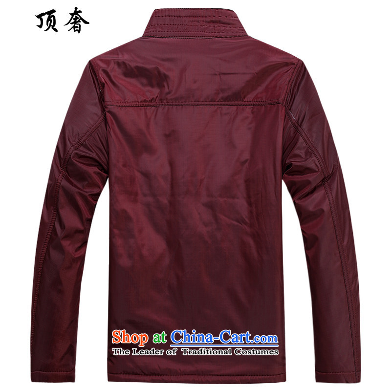 Top Luxury men Tang dynasty men of older persons in the collar up the robe life jackets men fall and winter jackets clamp black jacket embroidered male Tang Dynasty Chinese dragon, black cotton coat 175 top luxury shopping on the Internet has been pressed