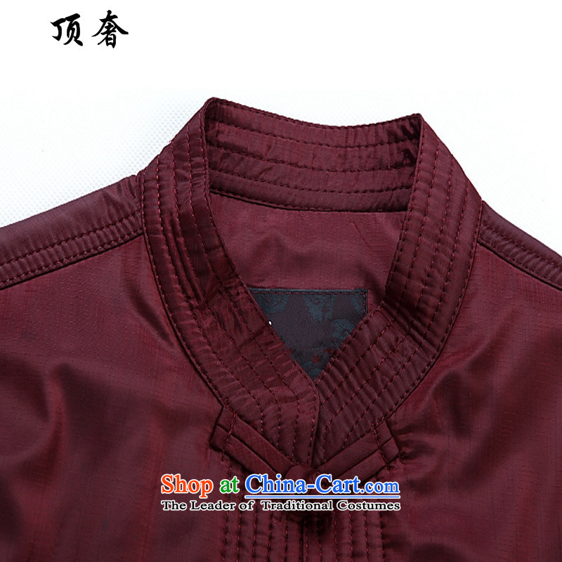 Top Luxury men Tang dynasty men of older persons in the collar up the robe life jackets men fall and winter jackets clamp black jacket embroidered male Tang Dynasty Chinese dragon, black cotton coat 175 top luxury shopping on the Internet has been pressed