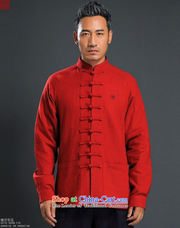 Renowned China wind up detained men Tang long-sleeved red male Han-linen leisure men loose Autumn Chinese red shirt cotton linen L picture, prices, brand platters! The elections are supplied in the national character of distribution, so action, buy now enjoy more preferential! As soon as possible.