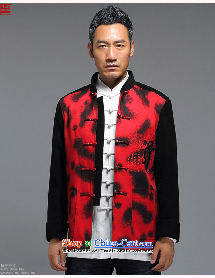 Renowned China wind Tang Dynasty Chinese men's long-sleeved jacket in elderly men casual taxi Tang dynasty autumn and winter coats red L picture, prices, brand platters! The elections are supplied in the national character of distribution, so action, buy now enjoy more preferential! As soon as possible.