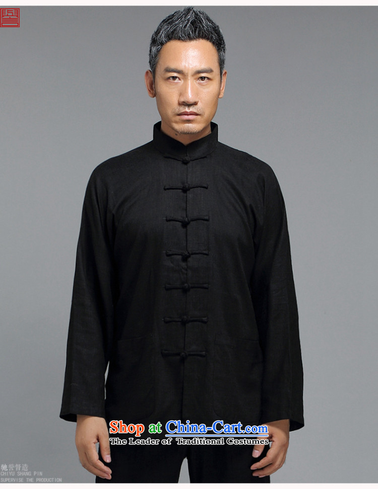 Renowned Tang Dynasty Chinese men and boys autumn long-sleeved sweater collar China wind men disc detained Chinese shirt Han-black 3XL improved picture, prices, brand platters! The elections are supplied in the national character of distribution, so action, buy now enjoy more preferential! As soon as possible.