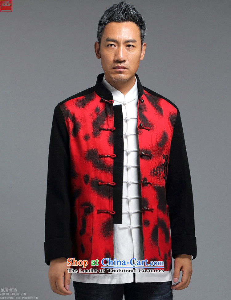 Renowned China wind men Tang Dynasty Chinese men and a long-sleeved jacket in elderly men casual taxi Tang dynasty autumn and winter coats black 4XL Photo, prices, brand platters! The elections are supplied in the national character of distribution, so action, buy now enjoy more preferential! As soon as possible.