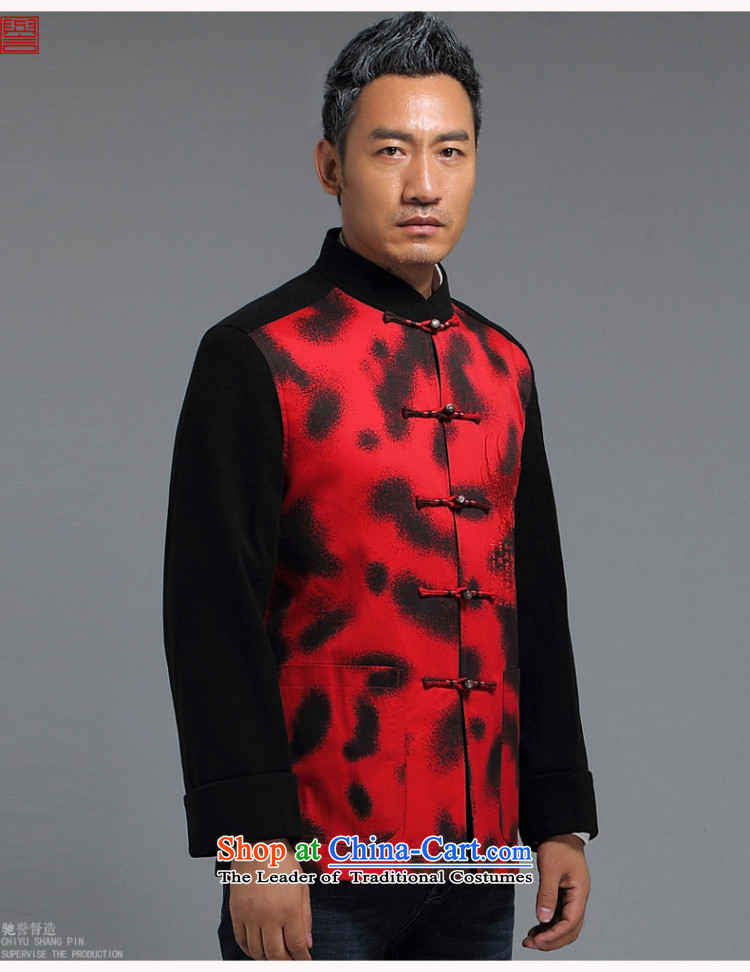Renowned China wind men Tang Dynasty Chinese men and a long-sleeved jacket in elderly men casual taxi Tang dynasty autumn and winter coats black 4XL Photo, prices, brand platters! The elections are supplied in the national character of distribution, so action, buy now enjoy more preferential! As soon as possible.