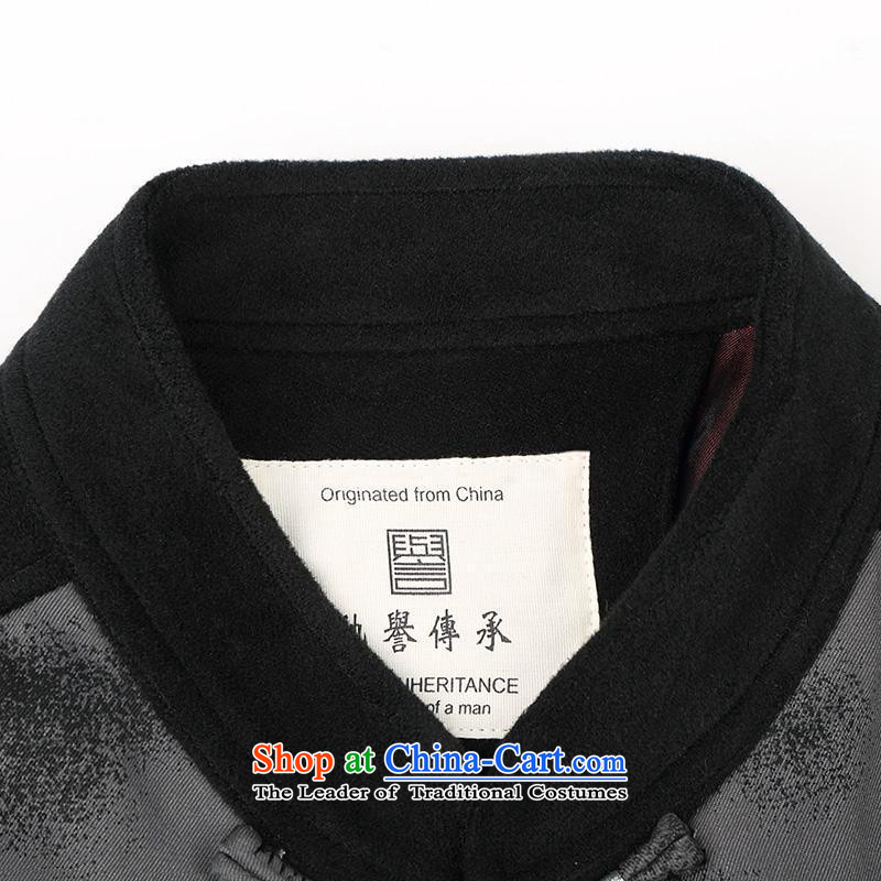 Renowned China wind men Tang Dynasty Chinese men and a long-sleeved jacket in elderly men casual taxi Tang dynasty autumn and winter coats black 4XL, renowned (CHIYU) , , , shopping on the Internet
