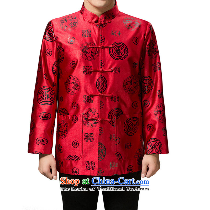 The Rafael Hui Kai 2015 winter clothing new Tang dynasty in Tang Dynasty father load older Happy Birthday Feast cotton jacket Chinese robe 13191 red/Cotton, Dili Mr Rafael Hui Kai.... 180/XL, shopping on the Internet