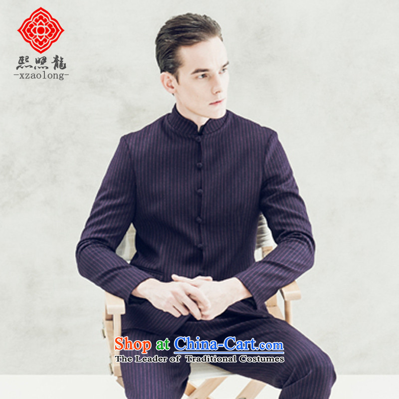 Hee-Snapshot Lung Men's Mock-Neck small business suit Chinese China wind streaks Chinese tunic groom dresses Sau San men S, Hee-snapshot of youth Blue Dragon (XZAOLONG) , , , shopping on the Internet