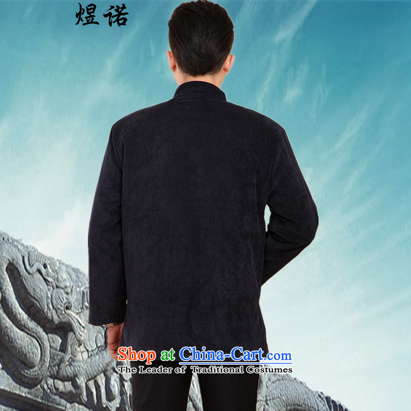 The new afternoon) older men Tang jacket with large leisure autumn Tang Dynasty Chinese long-sleeved thickened with Grandpa shirt grandpa installed life of older persons Tang jackets 2062# XXXL/185, Blue Yuk Mano , , , shopping on the Internet