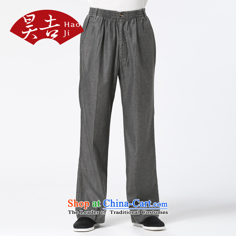Ho Chi men older cotton linen trousers with elastic older persons fall waist with a straight Tang pants with cornhusk yellow 175 Ho Father Gil , , , shopping on the Internet