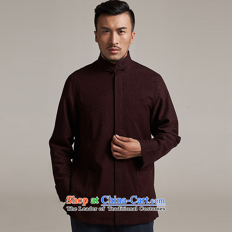 Fudo Jin-hui Tak 2015 autumn and winter new products men Tang dynasty China wind men's jackets older leisure jacket China wind aubergine M de fudo shopping on the Internet has been pressed.