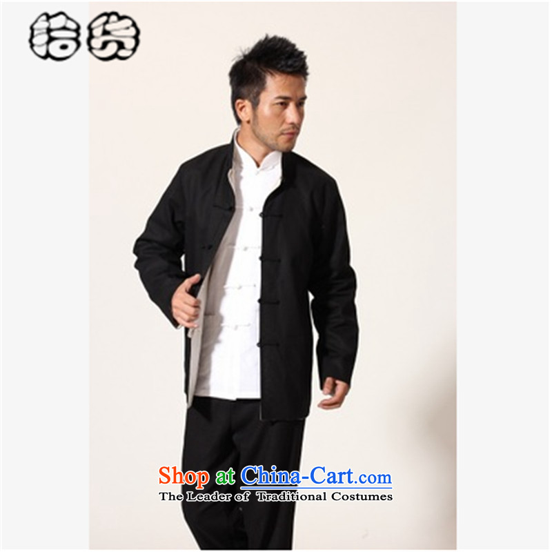 The 2015 autumn, pickup original terry creative China wind male blouses large middle-aged men Chinese on both sides of the Tang dynasty snap-wearing cotton linen coat dad loaded blue-red 180-XL, pickup (shihuo) , , , shopping on the Internet