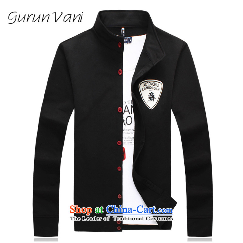  The Tang dynasty Chinese tunic gurunvani autumn and winter and autumn 2015 men's stylish leisure wears the larger men 209 plus black velvet + and black trousers xxl,gurun vani,,, shopping on the Internet