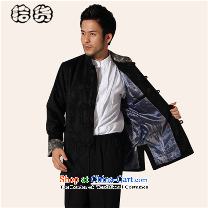 The 2015 autumn and winter pickup ethnic Tang dynasty men corduroy shirt Chinese Han-nation of older men and Dad Tang jacket with XL Blue - 170, the pick of corduroy shihuo () , , , shopping on the Internet