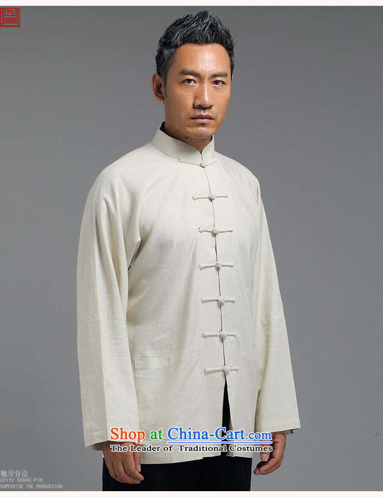 Renowned Tang dynasty male Han-improved Chinese men fall long-sleeved sweater collar China wind men detained shirt White XL Disk Image, prices, brand platters! The elections are supplied in the national character of distribution, so action, buy now enjoy more preferential! As soon as possible.