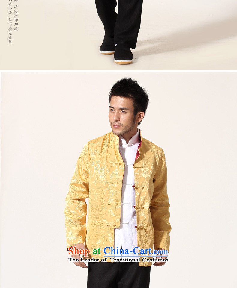 Pick the new 2015 Autumn upscale Tang Dynasty Chinese Men's Mock-Neck Large Tang dynasty emulation silk silk male jacket retro dragon design Han-sided wearing blue and yellow 175 pictures, prices, brand platters! The elections are supplied in the national character of distribution, so action, buy now enjoy more preferential! As soon as possible.