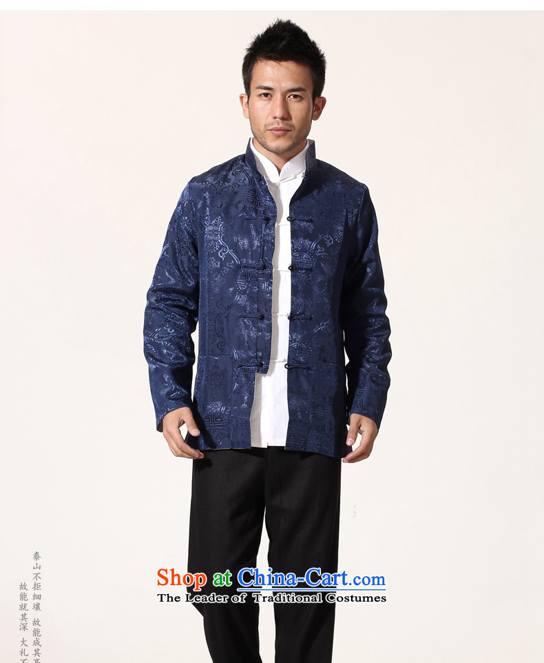 Pick the new 2015 Autumn upscale Tang Dynasty Chinese Men's Mock-Neck Large Tang dynasty emulation silk silk male jacket retro dragon design Han-sided wearing blue and yellow 175 pictures, prices, brand platters! The elections are supplied in the national character of distribution, so action, buy now enjoy more preferential! As soon as possible.