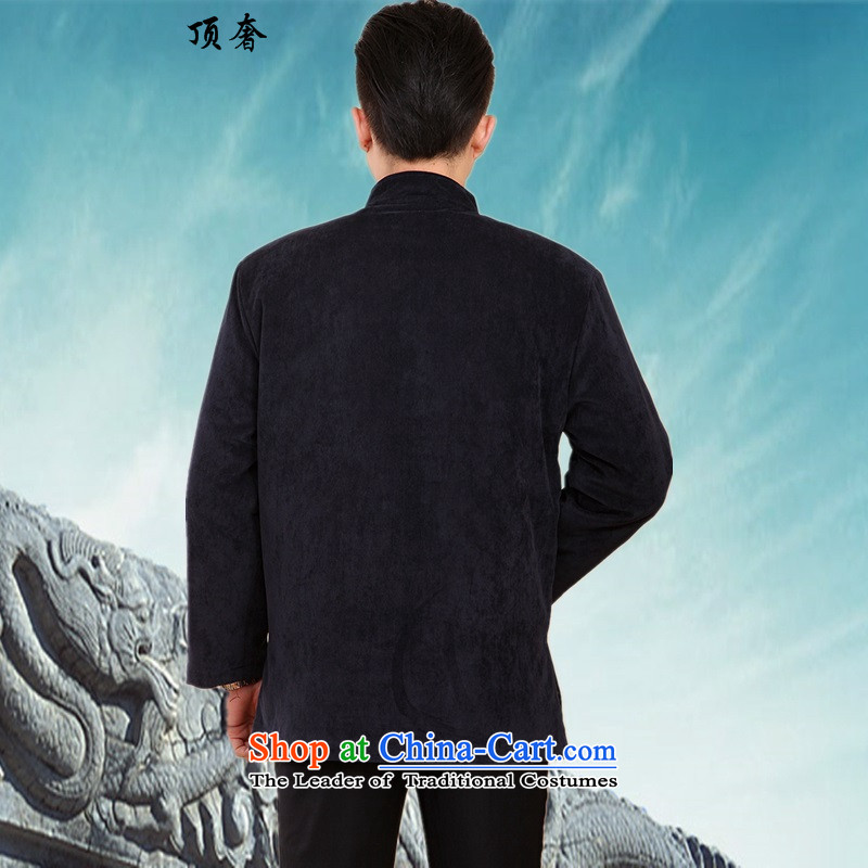 Top Luxury winter) Older Tang dynasty life too grandpa long-sleeved jacket men cotton coat and national dress Mock-neck tray clip Tang blouses -2059) 2062# XL/175, blue top luxury shopping on the Internet has been pressed.
