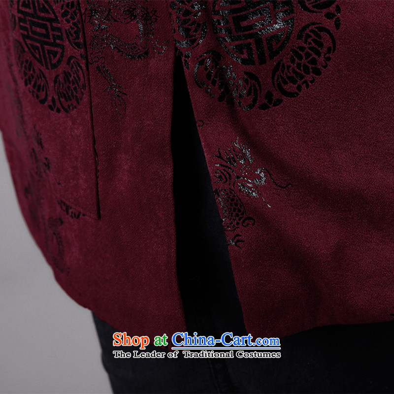 The Mai-Mai multi-autumn and winter New Men long sleeve mock cotton coat Han-Tang Dynasty Chinese to xl leisure Jacket - Ring Hee-ryong, who more XL/175, red (YIRENDUOGE) , , , shopping on the Internet