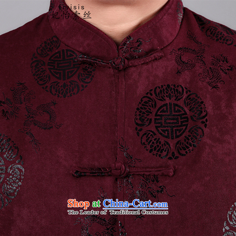 Princess Selina Chow (fiyisis). Older Tang dynasty winter thick cotton jacket older persons men of winter clothing collar cotton coat shirt grandpa birthday Tang Princess Red XL/175, SELINA CHOW (fiyisis) , , , shopping on the Internet