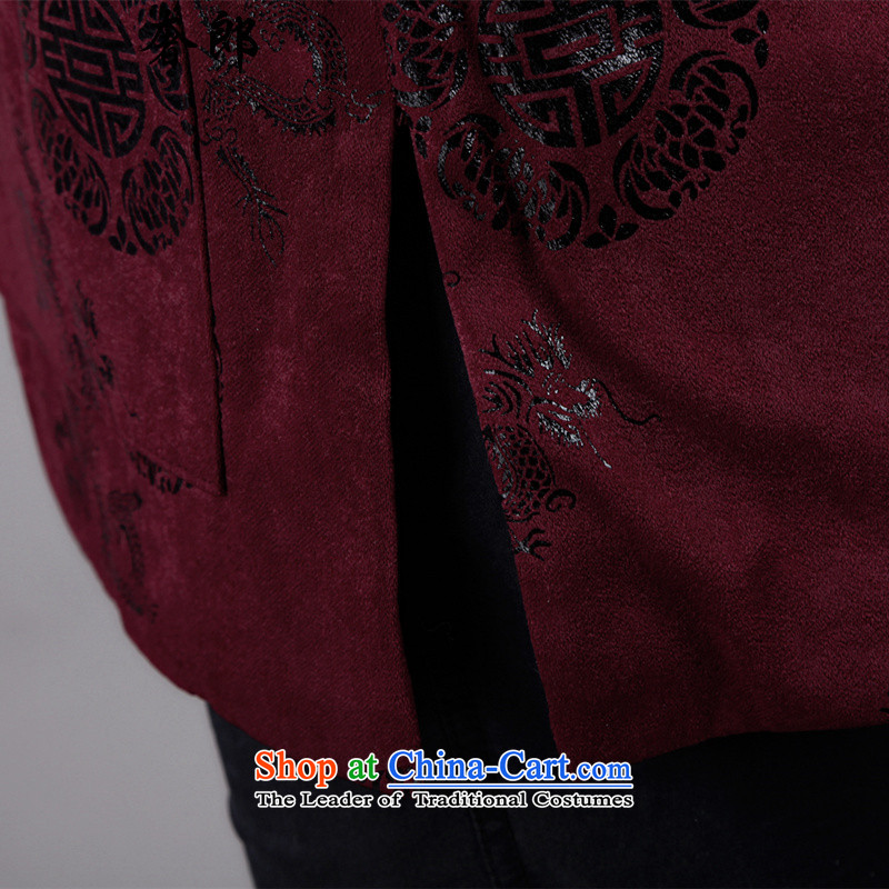 The extravagance in health of older men too long-sleeved load dad birthday Shou Tang dynasty autumn and winter jackets thick cotton Tang dynasty and the t-shirt grandpa installed life of older persons with fuchsia XXL/180, Tang luxury health , , , shoppin
