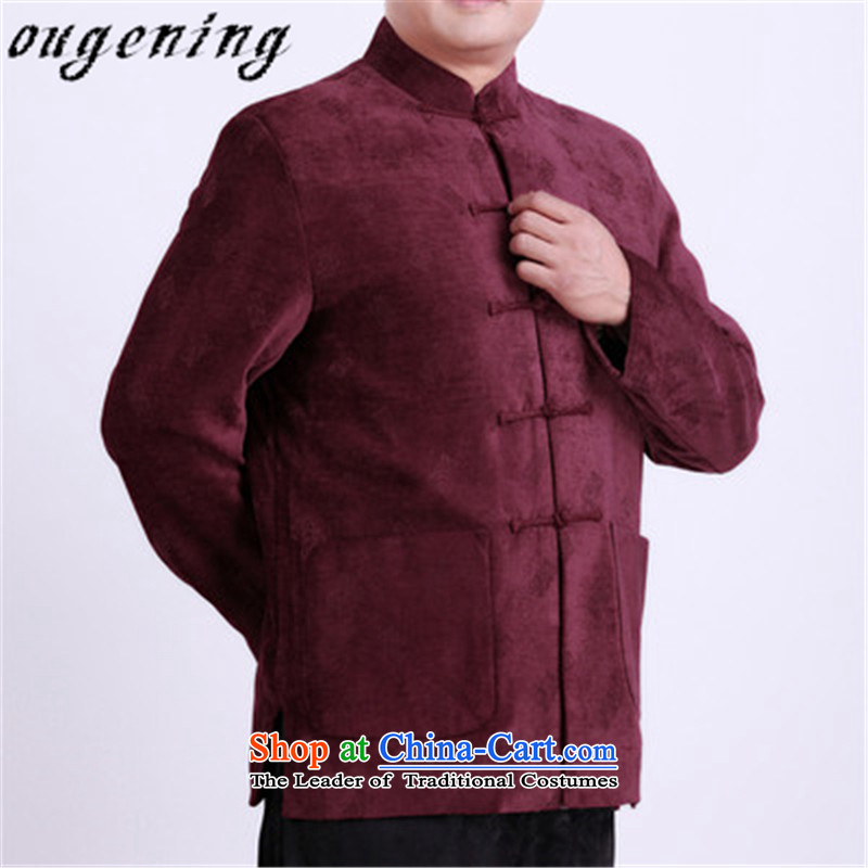 The name of the 2015 autumn of the OSCE in the new elderly men casual scouring pads package jacket Kim Chinese collar ethnic Han-t-shirt 0978 Red 175/XXL, father of Europe (ougening lemonade) , , , shopping on the Internet