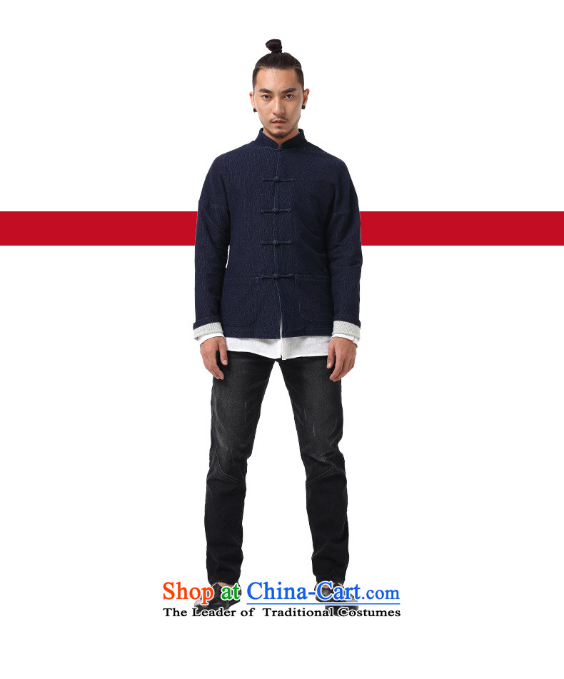 To Tree China wind men 2015 autumn and winter Tang dynasty male long-sleeved manually tray clip corduroy cowboy jacket Shek Cyan 165/S picture, prices, brand platters! The elections are supplied in the national character of distribution, so action, buy now enjoy more preferential! As soon as possible.
